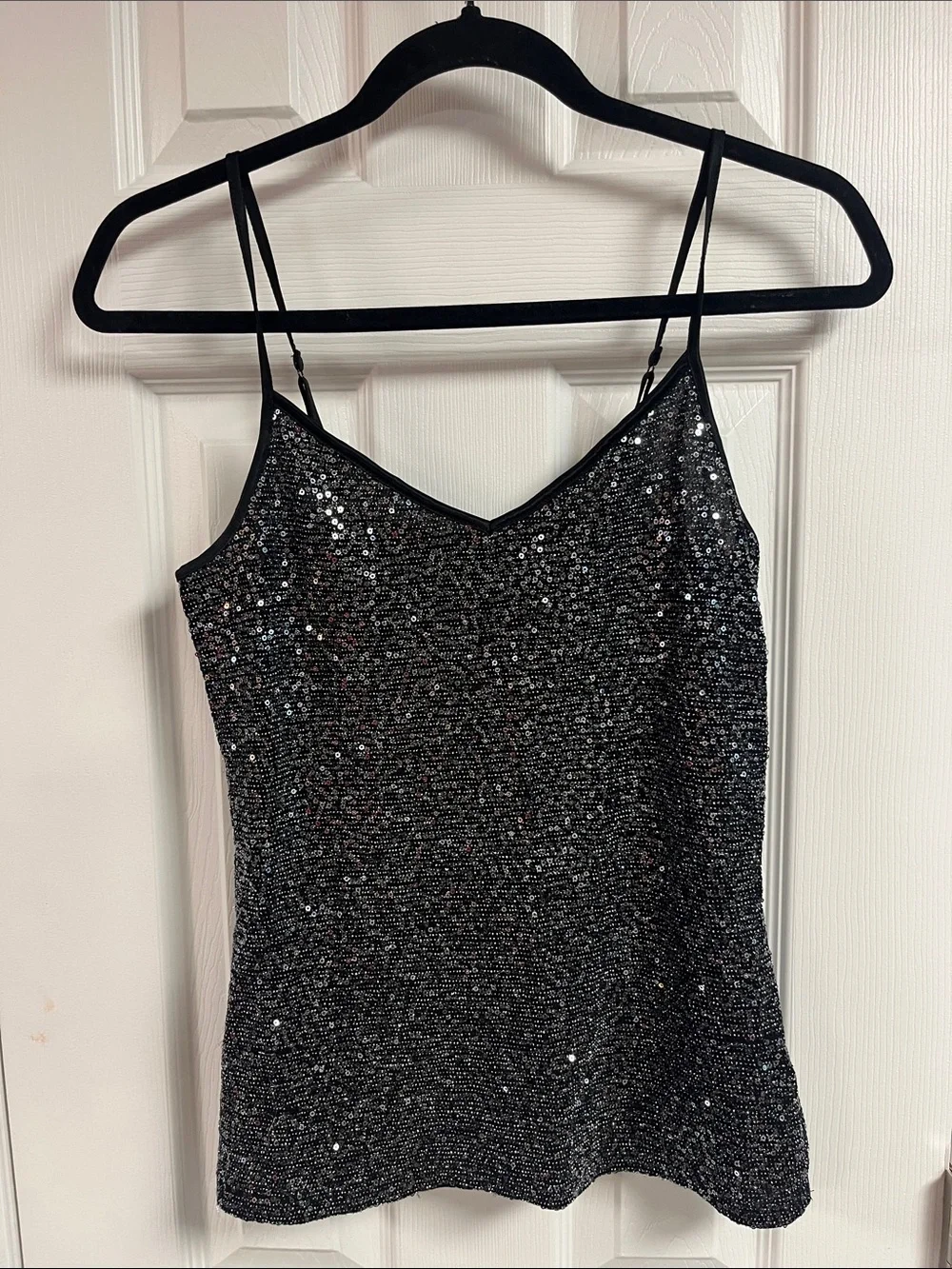 Express Black Sequin Cami Tank